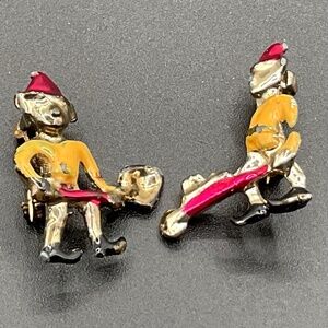 2 vintage elf brooch pins